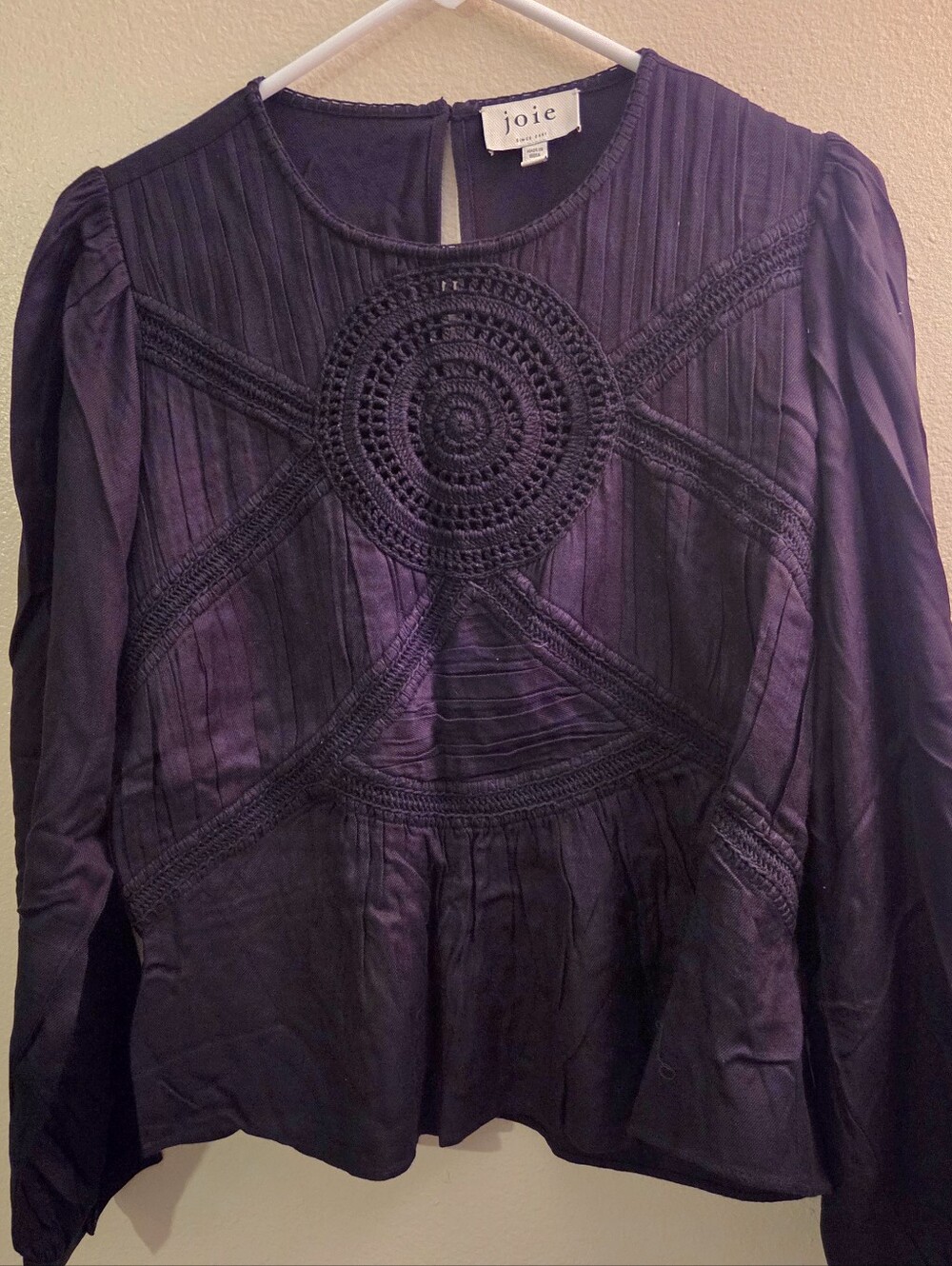 Joie Black Viscose Care-Label Top